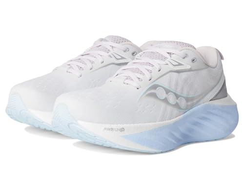 Image of Saucony Women's Triumph 22 Running Shoe, White /Ice melt, 11 Medium