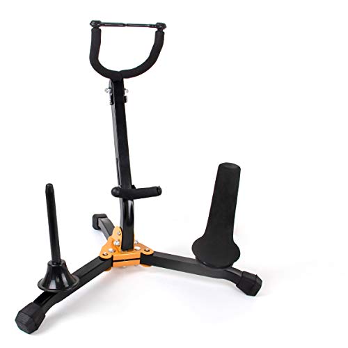 Folding Saxophone Tripod Stand Holder Clarinet Sax Alto Tenor Portable Musical Instrument with...
