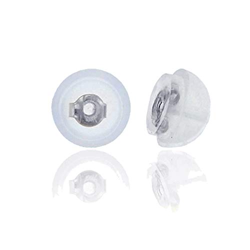 14K White Gold Silicon Finding Set of 2 Earring Backs Replacements by DECADENCE - Used condition - US$12.74