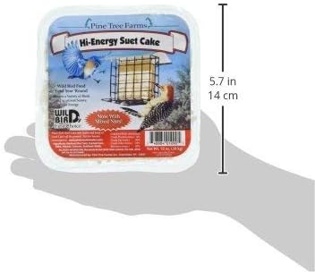 6 Pack Pine Tree Farms Hi-Energy Suet Cake Wild Bird Food 12 Ounce