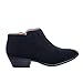 Soda Women's Mug Round Toe Faux Suede Stacked Heel Western Ankle Bootie,Black Sv,8