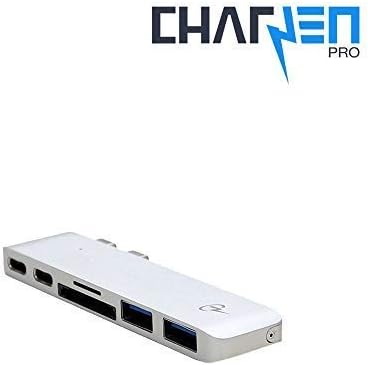 CharJenPro USB C Hub for MacBook Pro 16", 15", 13", 2020, 2019, 2018, MacBook Air 2020, 2019, 2018, 100W Power, TB 3, 2 USB 3.0, microSD, SD Card Reader, USB C Port. USBC Adapter for MacBook 2020.