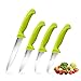 Cook N Home 02579 Stainless Steel Knife Set, Utility, Paring Vegetable, and Peeling, Green