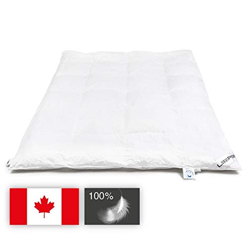 Daunendecke 135x200 cm warm 1100g 100% arktische kanadische Daunen, Daunenbettdecke Hochsteg Winter