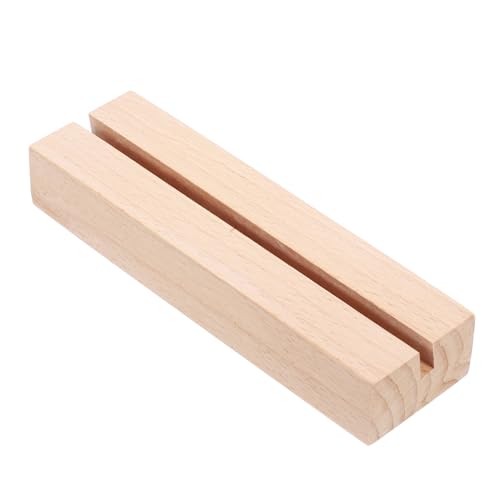 BCOATH 木製カードホルダー スタンド カレンダー用 デスク名刺ディスプレイ 写真やサインの表示に適した天然木ベース