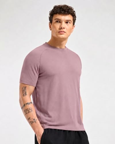 Image of Wellbi Bamboo Performance T-Shirt for Men | Raglan Sleeve Gym Training Sportswear | Quick Dry Moisture Wicking Anti-Bacterial | Ultra-Soft Breathable Eco-Friendly Activewear