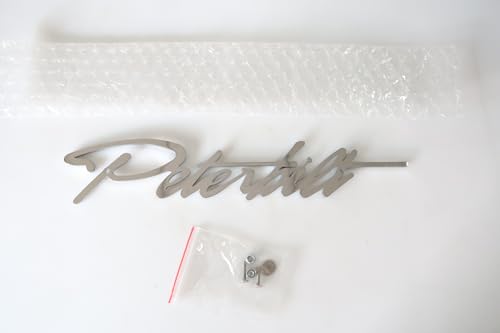 Image of Custom Stainless Logo Name Emblem Plate Fit for Peterbilt Side Frond of Hood Accessory Grille Fender