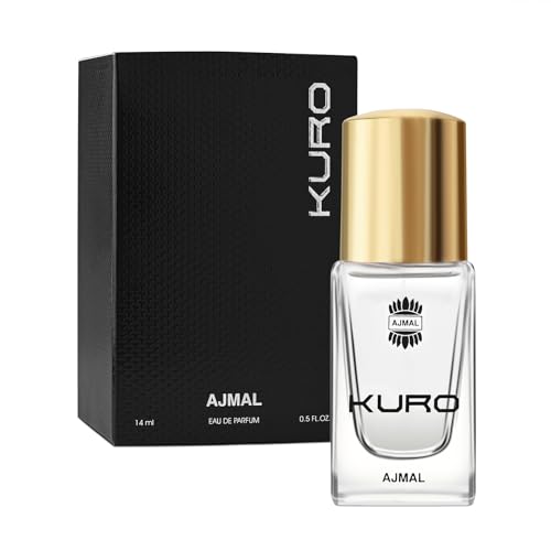 Ajmal Kuro Long Lasting Perfume For Men | Travel Size Luxury Eau De Parfum – 14 ml | Premium Long Lasting woody Spicy Fragrance With Pepper, Patchouli & Bergamot