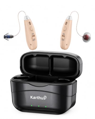 Image of Karthus OTC Hearing Aids for Seniors, Rechargeable Hearing Aids for TV Listening and Conversations, Behind-Ear Design, No App, Easy Controls, 100H Battery, Skin