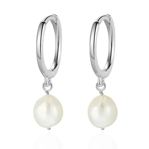 Boucles d'oreille de cerceau baroque et perles d'oreilles étalon haut de gamme