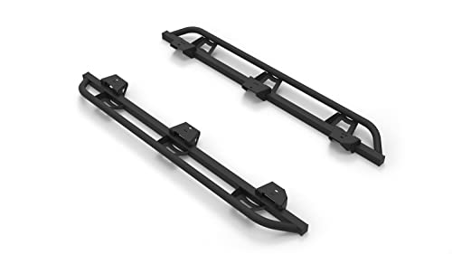 RealTruck Trail Sliders for Jeep Wrangler JLU | Cab Length, Heavy Duty 2" Tubing, Textured Black | TSJ184-TX | Fits 2018-2026 Jeep Wrangler JLU 4-Door SUV, SRW Gas