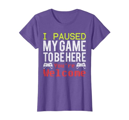 Video Game Shirt for Gamers T-Shirt, Women, Purple Heather, Large