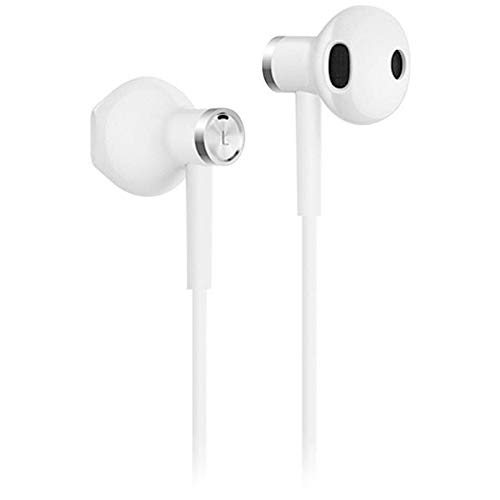FIEUSCHE High Bass with HD Sound, in-line mic, Dual Tone Secure Braided Cable & 3.5mm Angled Jack Wired Earphones. (White)