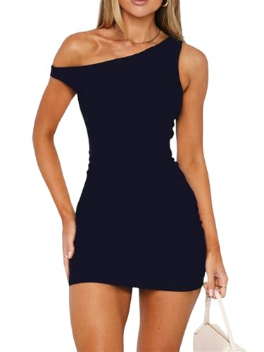ForeFair Womens Off The Shoulder Summer Mini Dresses Sexy Sleeveless Bodycon Club Party Fashion Outfits