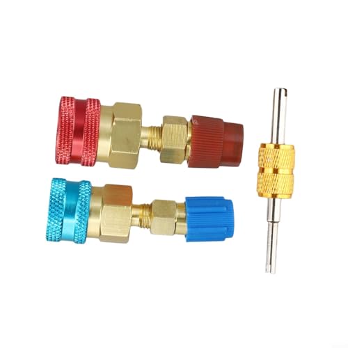 Gdfnmogo Kit de connecteur adaptateur de coupleur rapide R1234YF vers R134A pour chargement de voiture AC – Raccord de climatisation côté bas avec clé pour l'entretien automobile