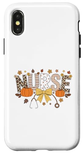 感謝祭 看護師 聴診器 コケット 弓 ハロウィン 秋 スマホケース iPhone X/XS 用