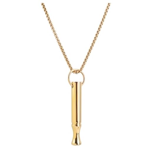 Mikovivi Collar de Respiración Mindfulness, Collar para Dejar de Fumar de Acero de Titanio Colgante Antiestrés Respiración Fácil para Mujeres Hombres (Oro)