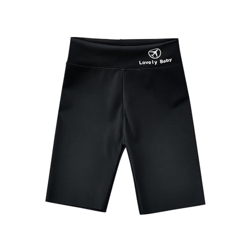 Stretchy Knee Length Active Leggings Pants for Girls Five Quarter Letter Print High Waisted Slim Yoga Workout Shorts