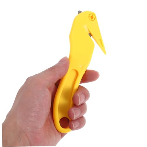 Cortador de cajas seguro de bolsillo mini cúter ergonómico amarillo PLAFOPE 5
