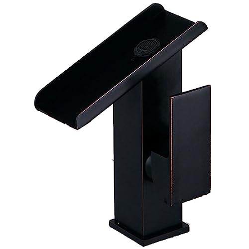 Robinet cascade en cuivre vintage pour lavabo carré élégant sous plan