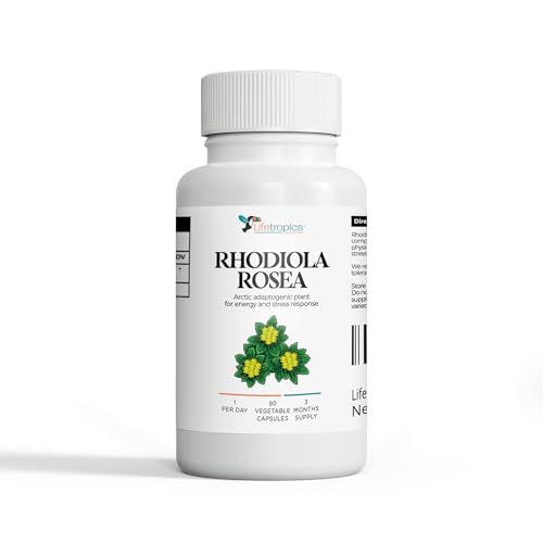 Lifetropics Rhodiola Rosea 500mg Supplement - 90 Capsules