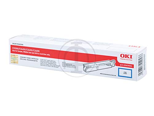 Toner cyan OKI C 3400 original pour éviter les pannes d'impression