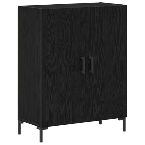 HETFTJN Buffet de Salon Noir, Meuble Bas de Rangement avec 2 Portes pour Salle à Manger et...