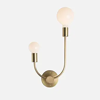 REGAL SURVEY Corded Electric Double 2 Holder Brass Antique Finish Wall Light
