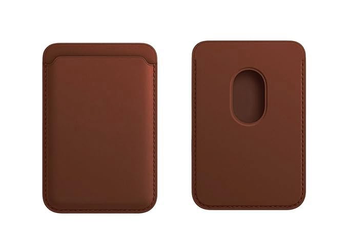 Stealodeal MagSafe Wallet, Magnetic Phone Vegan Leather Wallet - Slim 3 Cards Holder Designed for MagSafe Compatible with iPhone 15, iPhone 14, iPhone 13, iPhone 12 Series Model (Dark Brown)-image-0