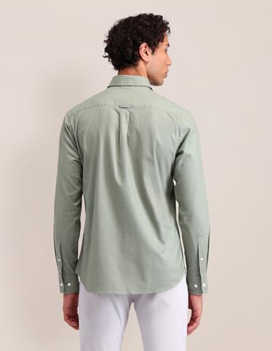 Image of U.S. POLO ASSN. Solid Tailored Fit Shirt for Men - 100% Cotton, Breathable & Comfortable, Full Sleeves Casual Shirt for Men