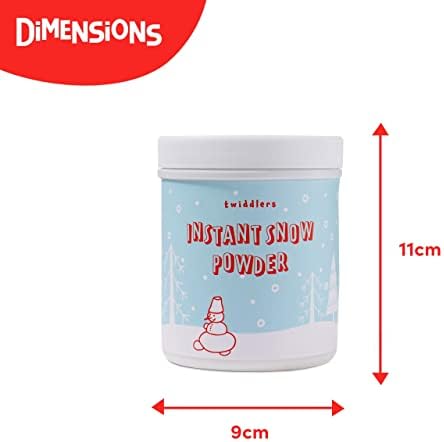THE TWIDDLERS - 2 Pack Fake Snow Powder Instant Christmas Winter Snow 230g/Tub - Artificial Magic Snowflakes for Xmas Decorations & Crafts - Up to 15 Litres