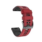 MAKAZHZZRM Adatto for cinturini Fenix ​​6X Pro, cinturino da 26 mm con cinturino di ricambio adatto for smartwatch Fenix ​​6X 5X Plus 3HR(Red)