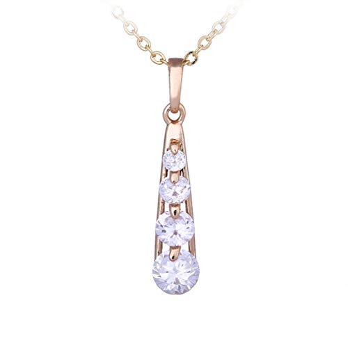 Collier cristal plaqué 18 carats pendentif élégant pour fille bijoux alliage tendance