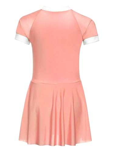 Choomomo Girls One Piece Swimsuit Short Sleeves Modest Swimwear High Waist Swim Dress Outfits4