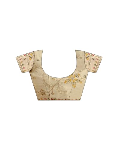 Image of SIRIL Women's Georgette Bandhani Printed, Embroidery Lace Saree With Unstitched Blouse Piece