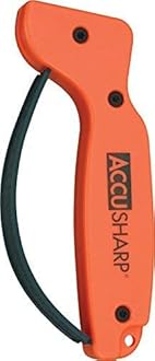 AccuSharp Knife Sharpener, Ergonomic Comfortable Handle, Compact & Easy to Use, Restore and Hone Straight & Serrated Knives, Blaze Orange (Pack of 2)