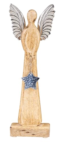 levandeo Weihnachtsengel Mangoholz H34cm Engel Deko Aufsteller Holz...