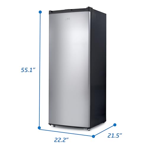 Image of Commercial Cool Upright Freezer, Stand Up Freezer 6 Cu Ft with Reversible Door, Black with VCM Door