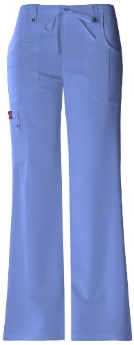Dickies Scrubs Women's Xtreme Stretch Fit Drawstring Flare Leg Pant,Ceil Blue,Medium