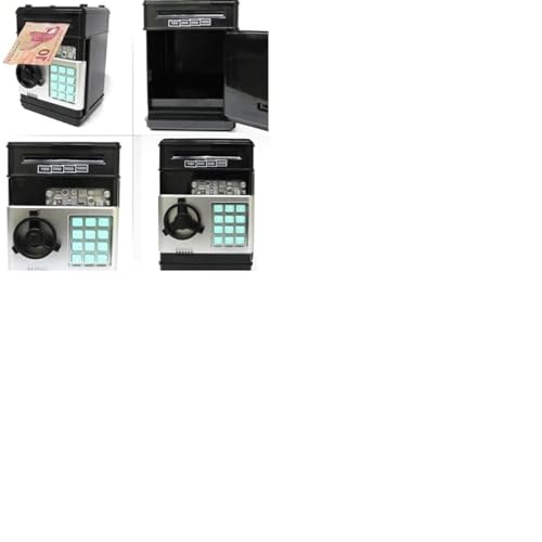 Mini Cofre Eletrônico Digital Senha 4 Dígitos Notas e Moedas (PRETO)