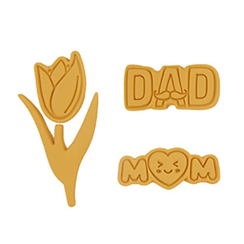 YIFEIJIAO, Moldes de biscoito de plástico de grau alimentício cortador de biscoito 3D Mom and Dad I