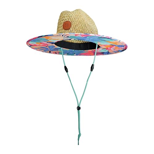 Roxy Girls Pina to My Colada Straw Panama Hat – 100% Straw Wide Brim Summer Hat