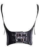 Alivila.Y Fashion Womens Leather Steampunk Underbust Waist Belt Corset AS577-Black-XL