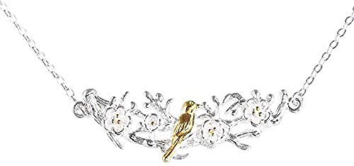 Preisvergleich Produktbild CKAWM Halskette Klassische Silberfarbe Halskette Für Frauen Vogel Halskette