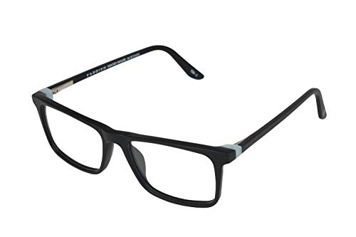 Image of Faddish Unisex Rectangular Computer Glasses with Blue Block, Anti Glare & UV Protection (BASICS CM1 BBL2|Blue Block|UV400|Matte Black) (Premium Acetate)