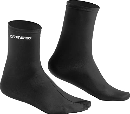 Cressi Unisex Adult Fins Sock Ultra Stretch Socks - Black/Black, L/XL