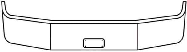 Replacement for Peterbilt 386 SBA Year 2015 20 in Chrome Bumper WFRENCHED-in License Plate by Technical Precision
