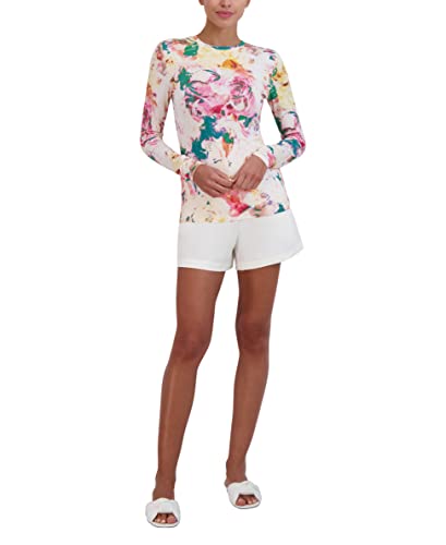 Bcbgmaxazria Women's Crew Neck Pullover Long Sleeve Top, Watercolor #TOP3
