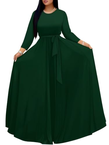 Image of Casual Maxi Dress for Women 3 /4 Sleeve with Pockets