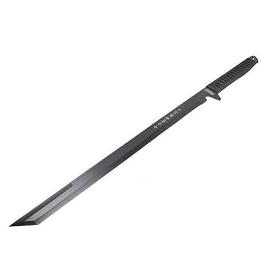 Defender-Xtreme All Black Full Tang Ninja Sword 27" Stainless Steel Blade